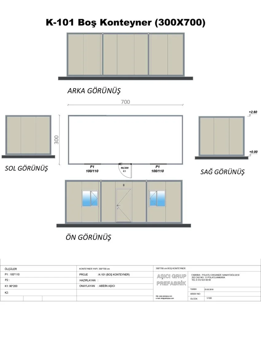 K-101 — Boş Konteyner plan