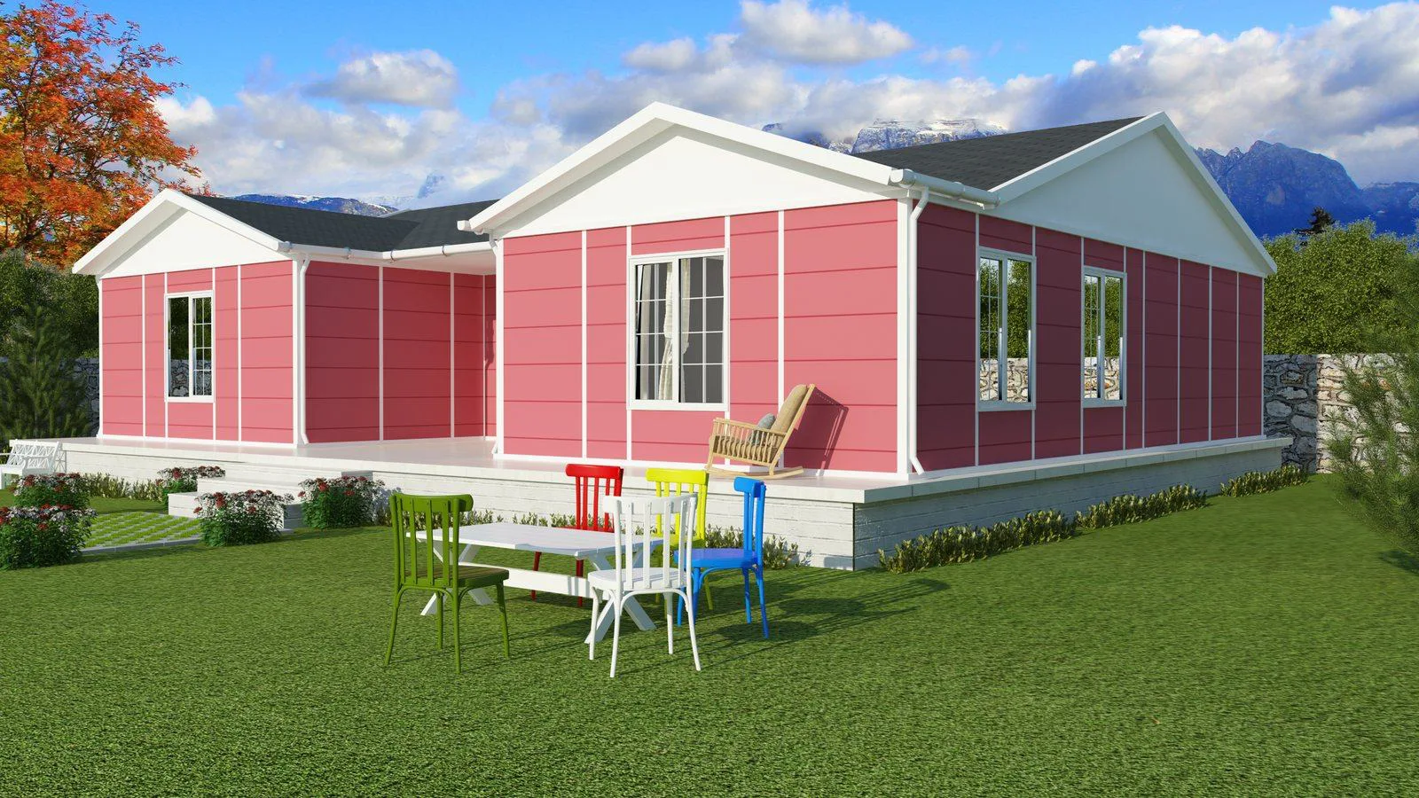 142 m² Prefabrik Ev dış görünüm