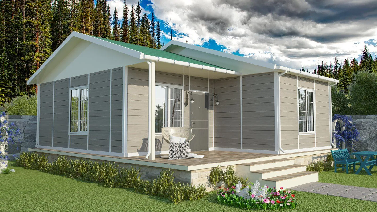 58 m² Prefabrik Ev dış görünüm