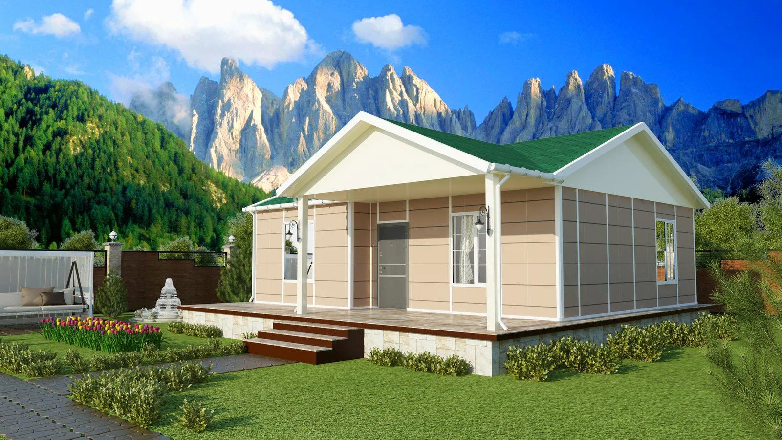 78 m² Prefabrik Ev dış görünüm