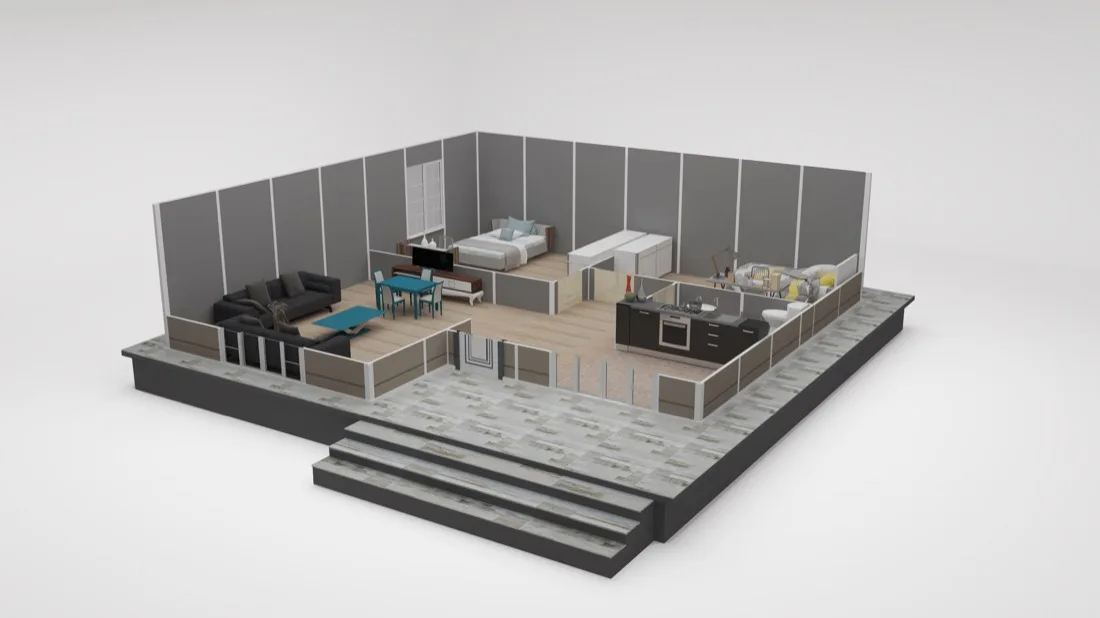 79 m² Prefabrik Ev kesit