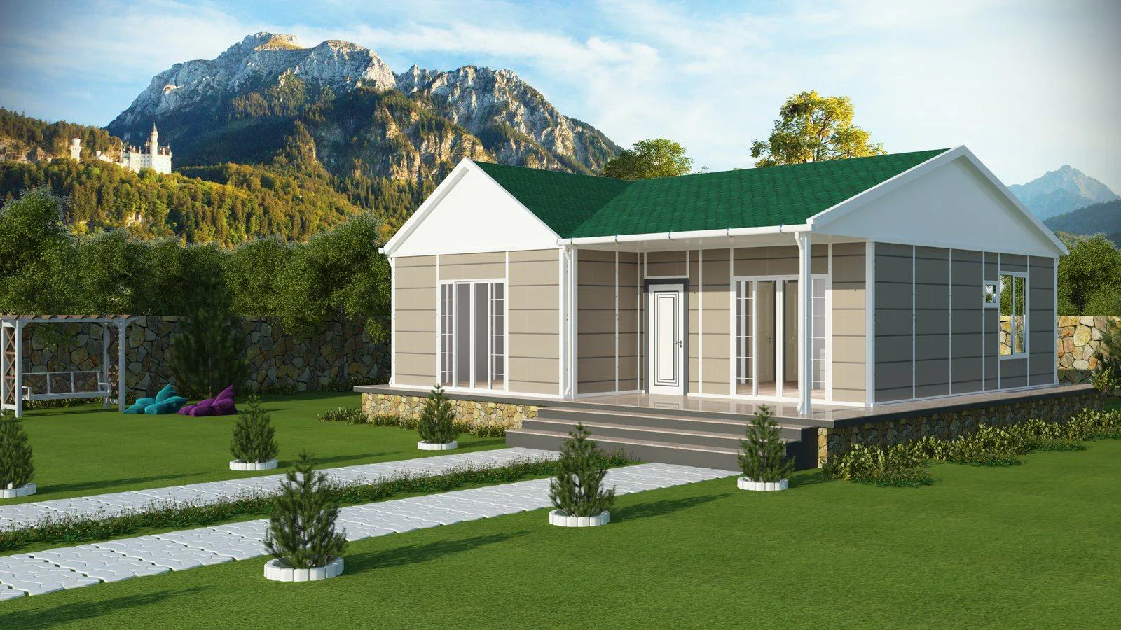 79 m² Prefabrik Ev dış görünüm