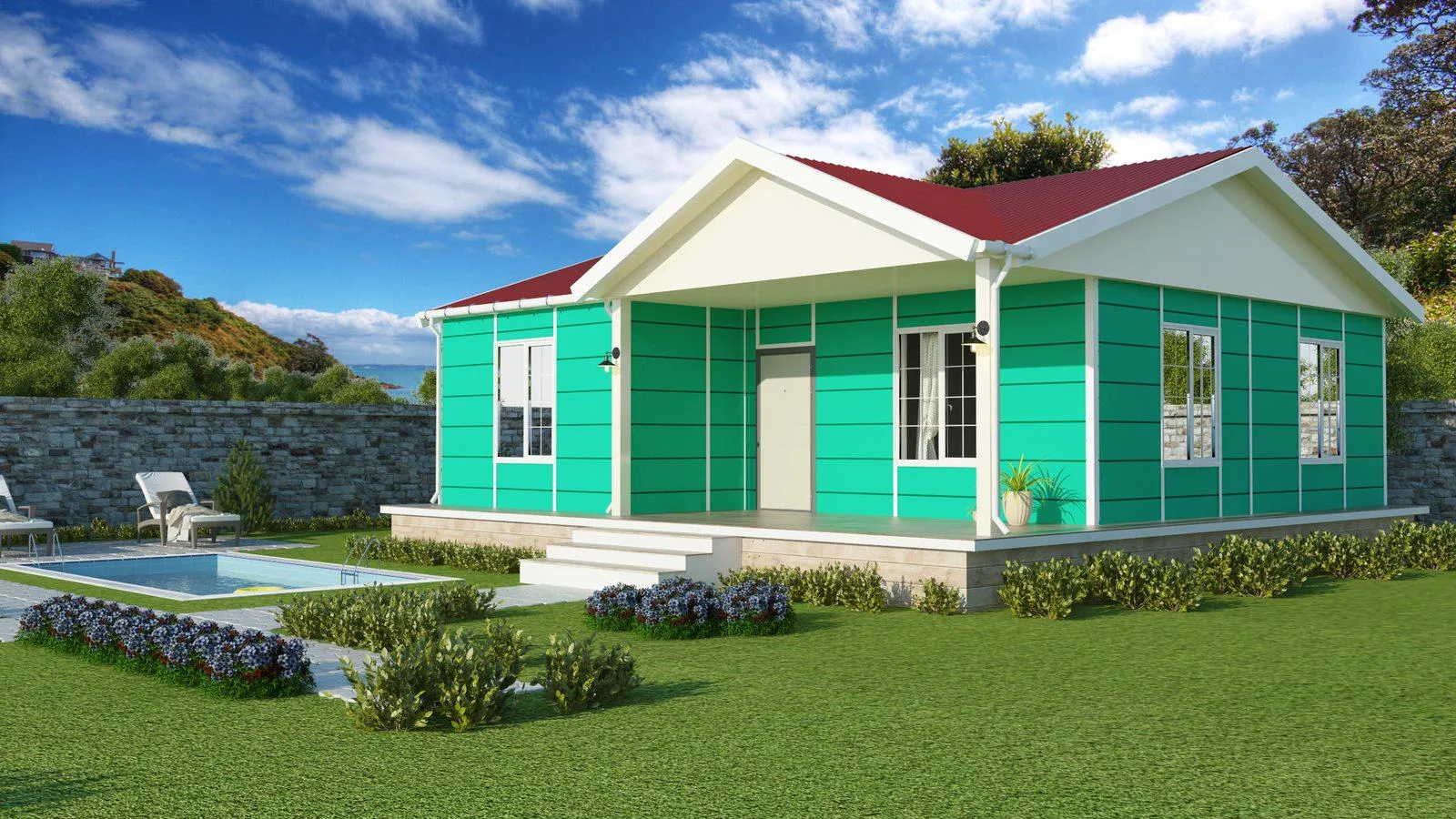 80 m² Prefabrik Ev dış görünüm
