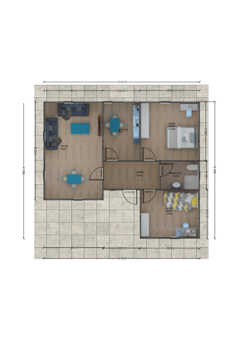 85m²